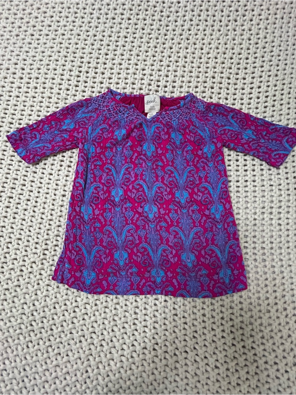 Peek Girls' Pink & Blue Paisley Tunic Top Size 6- 12 mos